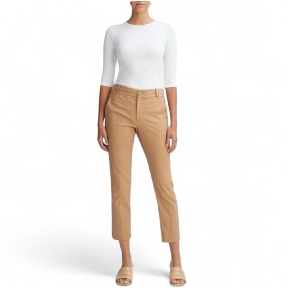 VINCE ALMOND COLOR CROPPED CIGARETTE TROUSER PANTS SZ 10